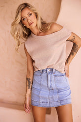 Dance In The Sun Knit Top - Mocha