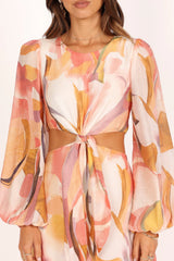 Laquin Long Sleeve Maxi Dress - Pink