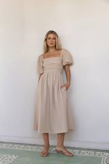 Delfino Maxi Dress Tan