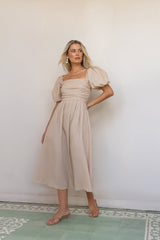 Delfino Maxi Dress Tan
