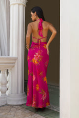 Starlit Island Halter Maxi Dress Pink