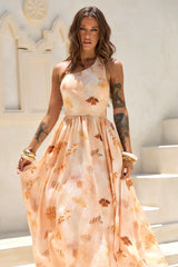 Golden Meadow Woven Midi Dress - Desert