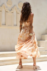 Golden Meadow Woven Midi Dress - Desert