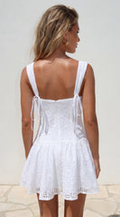 Marais Eyelet Mini Dress - White