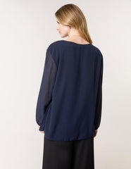 Long Sleeve Pleated Top