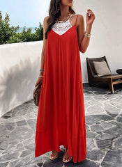 Olivian Pocketed Maxi Dress - Red