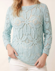 Flower Crochet Long Sleeve Top