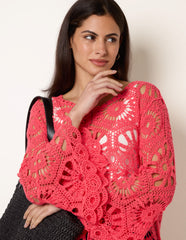 Crochet Top With Flared Sleeves