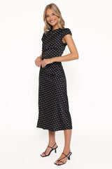 Lisbeth Midi Dress - Black Polka Dot