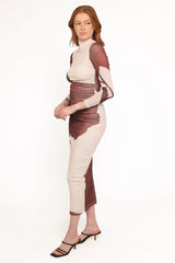 Sukin Midi Dress - Brown Floral