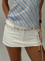 Angeleah Bead Detail Wrap Belt Blue / Beige