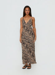 Cherilynn V Neck Maxi Dress Zebra