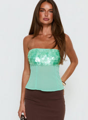 Cassadi Strapless Top Turquoise