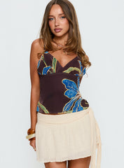 Azalee Cami Top Brown Floral