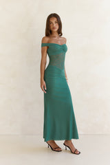 Always Dreaming Lace Off Shoulder Maxi Dress Teal