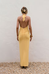 Meadow Daze Halter Maxi Dress Peach