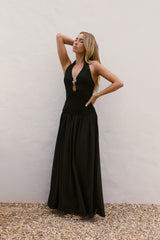 Piece Of Peace Halter Maxi Dress Black