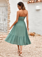 THE NEW YOU STRAPLESS LACE MIDI DRESS - SAGE