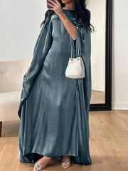 Round Neck Kimono Sleeve Maxi Dress