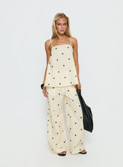 Bellara Longline Cami Top Yellow Polka