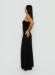 Adalisa Strapless Ruched Maxi Dress Black