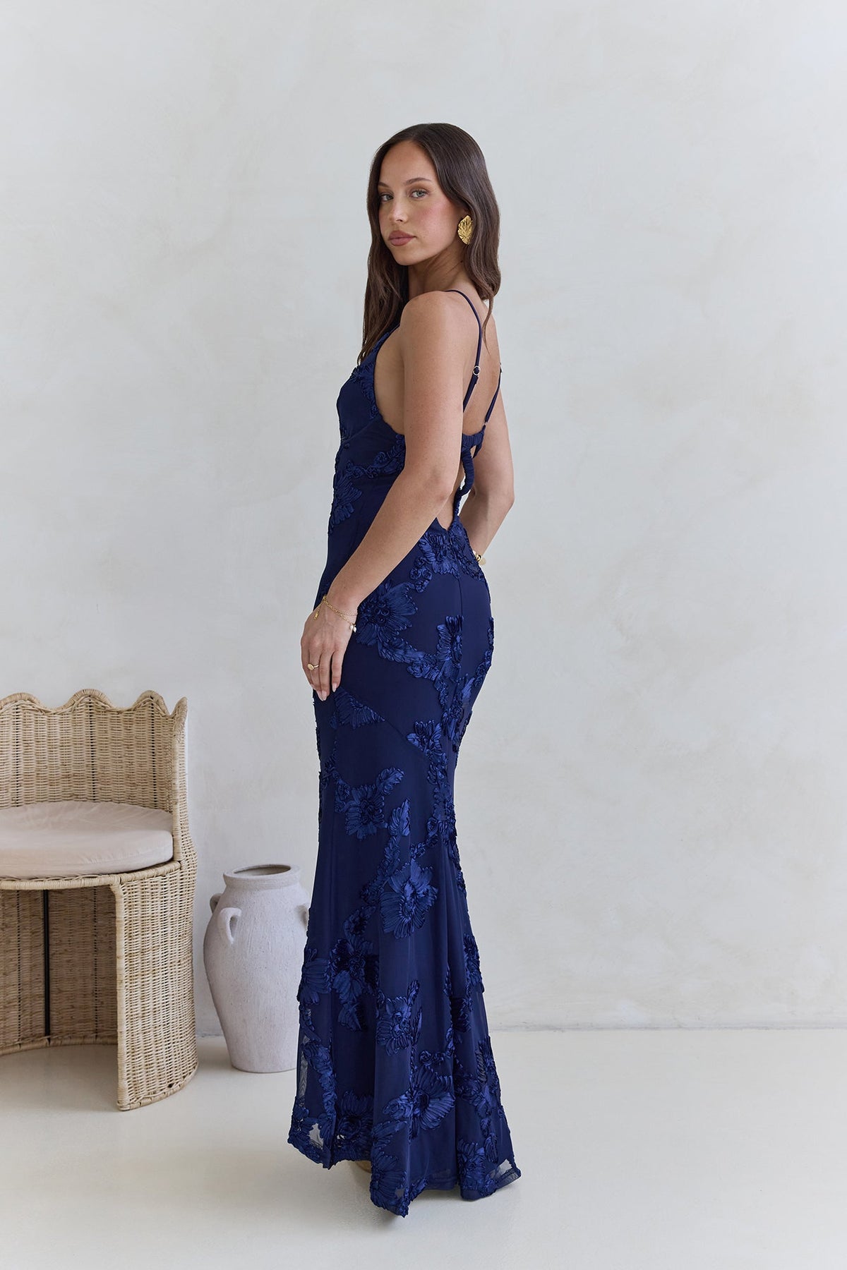 Love For You Mesh Maxi Dress Navy