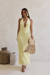 Everlasting Dream Halter Maxi Dress Yellow