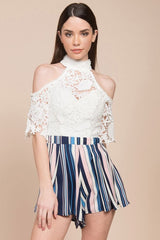 Alia Halter Top Romper White