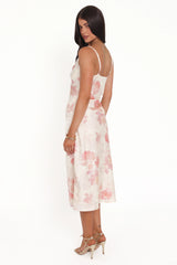 Sandrine Midi Dress - Pink Floral
