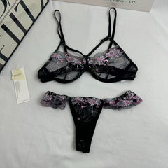 Embroidered Netting Three-Piece Set