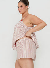 Chill Club Sleep Boxer Shorts Red / White Stripe Curve