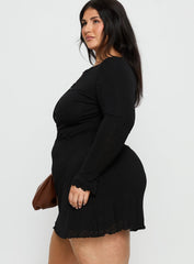 Dejonge Long Sleeve Ring Mini Dress Black Curve