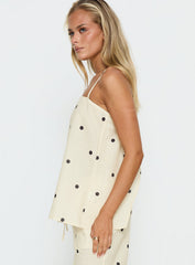 Bellara Longline Cami Top Yellow Polka