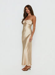 Fireproof Halter Maxi Dress Champagne