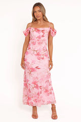 Esther Midi Dress - Pink Floral