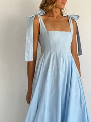 Gradient Tie Shoulder Maxi Dress