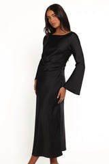 Kalyssa Long Sleeve Maxi Dress - Black