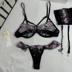 Embroidered Netting Three-Piece Set
