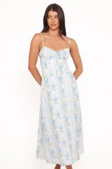 Florencia Midi Dress - Blue Floral