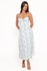 Florencia Midi Dress - Blue Floral
