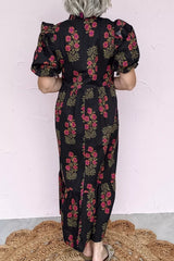 Floral Print Tiered Maxi Dress