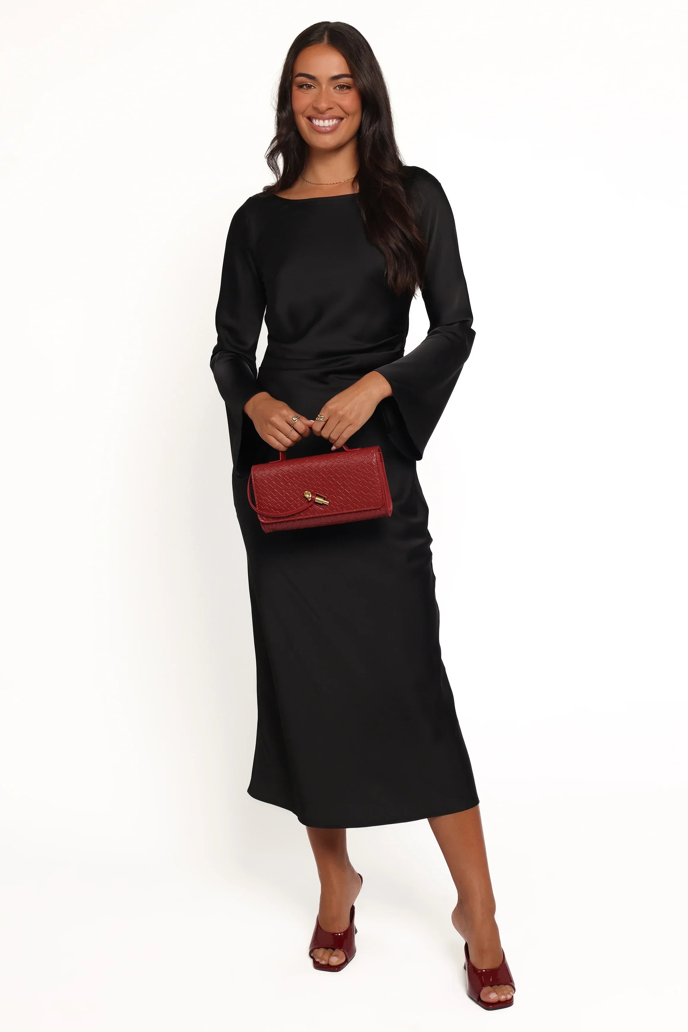 Kalyssa Long Sleeve Maxi Dress - Black