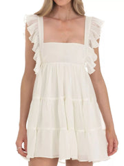 Ruffled Square Neck Tiered Dress