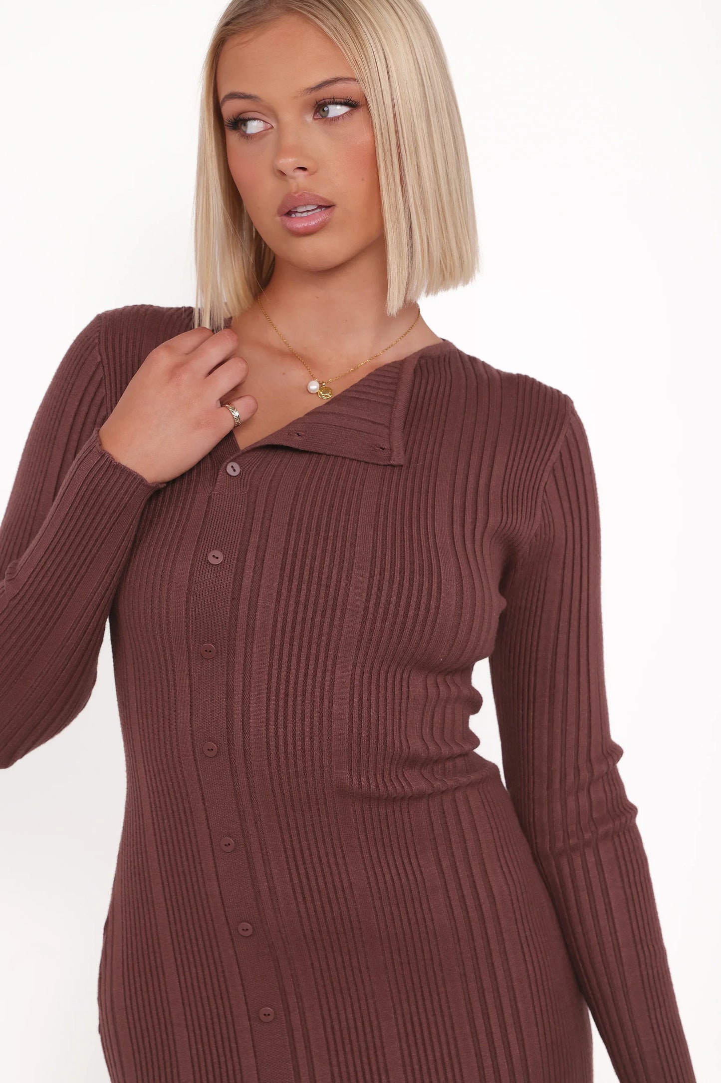 Valia Midi Dress - Espresso