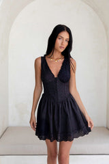 Softly Dreaming Mini Dress Black