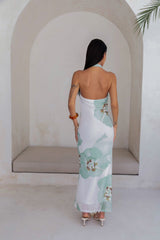 Seasons Pass Mesh Halter Maxi Dress White