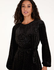 Velvet Belted Swing Dress