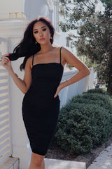 Alexia Bodycon Midi Dress - Black