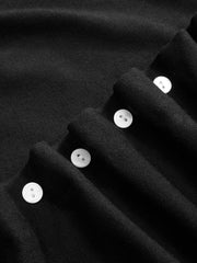 Short-Sleeve Ruched Side Button Detail Dress