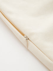 Linen-Blend Contrast Trim Wrap Dress
